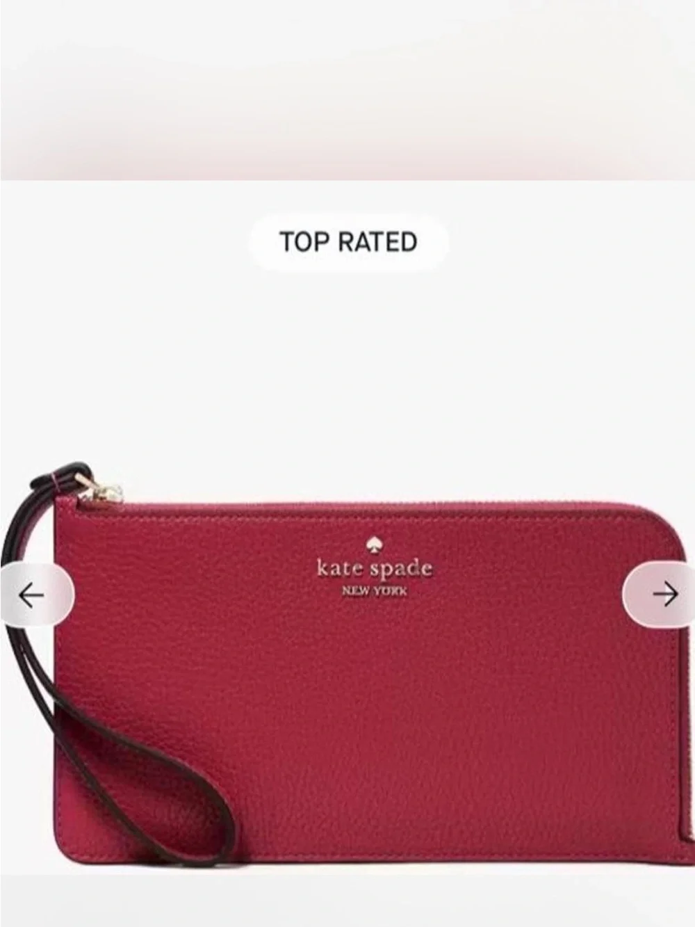 NEW Kate Spade New York Cherry Red Leather Wristlet